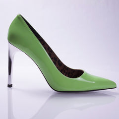 AD TRIDENT PATENT STILETTO PUMPS